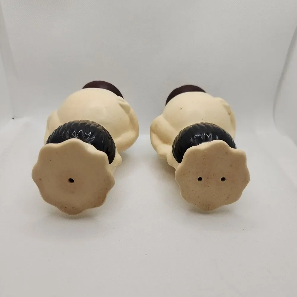 Vintage Italian Chef Oversized Salt And Pepper Shakers w/ Stoppers 5.5 in